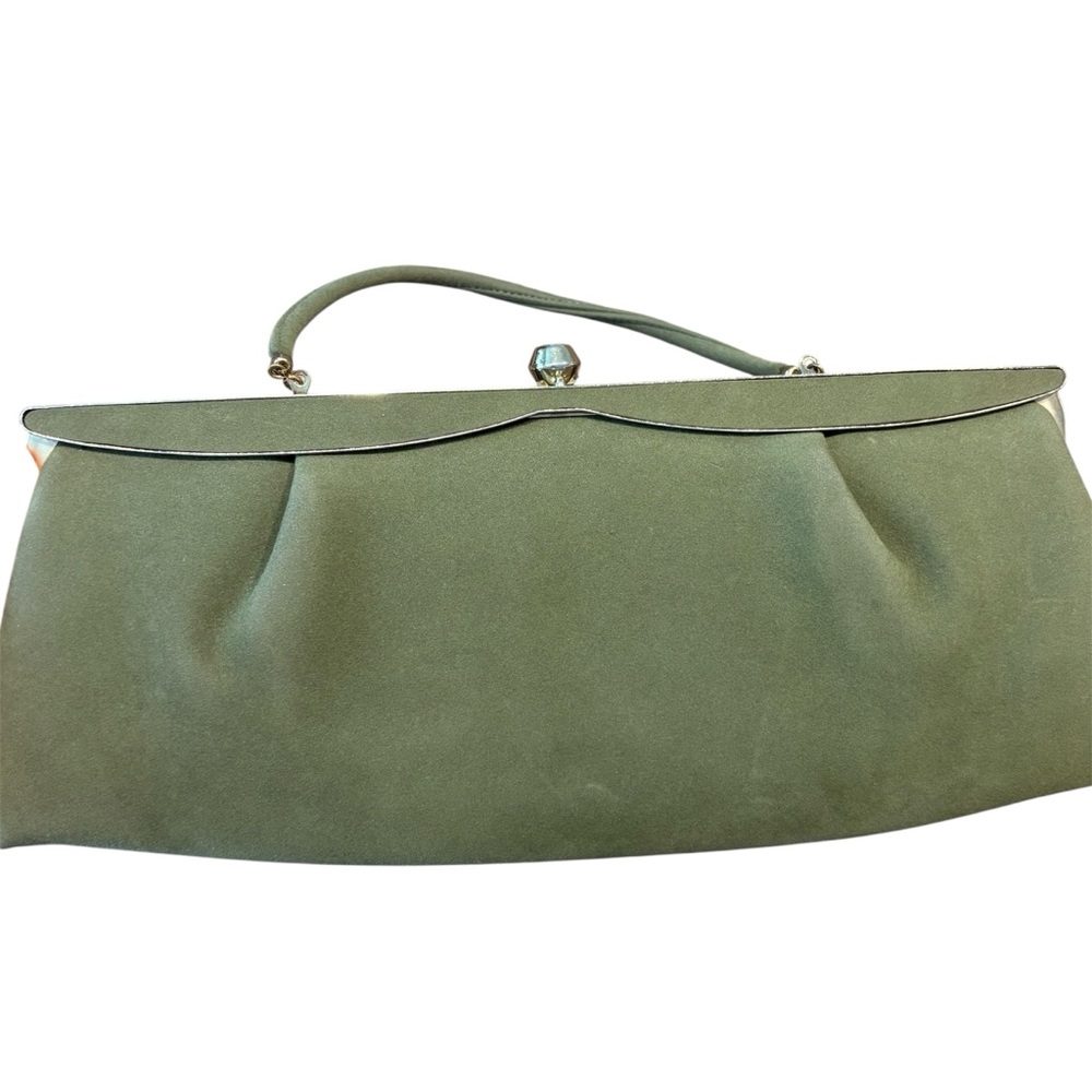Andé Vintage Handbag Women’s Small Olive Green Evening Clutch Purse Formal - Picture 1 of 10
